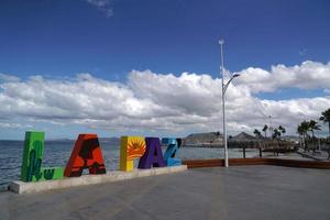 la paz baja california sur, passeio marítimo da praia do méxico chamado malecón foto