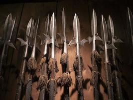 muitas lanças de metal de ferro medieval foto