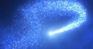 partículas de linha voadora abstrata partículas de energia mágica brilhante azul brilhante, fundo abstrato foto