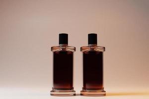 frasco de perfume de vista frontal em renderização em 3d foto