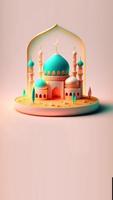ilustração 3D da história do Instagram de mídia social do Ramadã foto