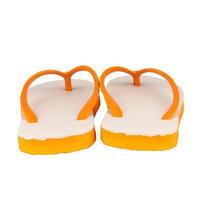 sandálias flip flops cor laranja isolado no fundo branco foto