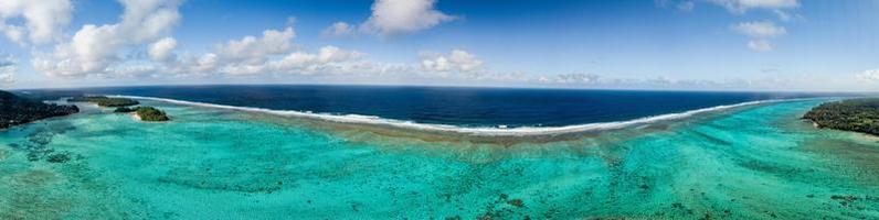 vista aérea do paraíso tropical da polinésia cook island foto