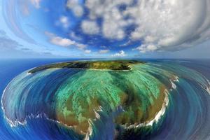 polinésia cook island aitutaki lagoa paraíso tropical vista aérea foto