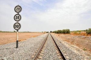 vista panorâmica com trilhos de trem foto