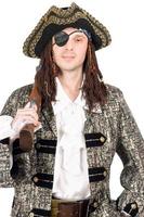 homem vestido de pirata. isolado foto