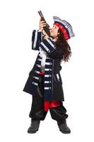 menino vestido como o pirata medieval foto