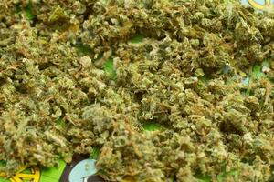 maconha cannabis plano de fundo vista superior foto