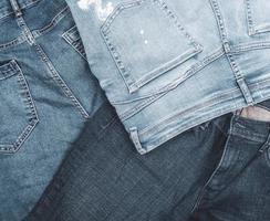 diferentes jeans azul, quadro completo, close-up foto