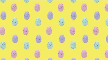Feliz Páscoa. lindos ovos coloridos com padrão diferente em fundo amarelo. foto