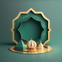 ilustração da decoração do Ramadã Kareem, renderização em 3D foto