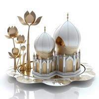 ilustração da decoração do Ramadã Kareem, renderização em 3D foto