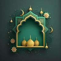 ilustração da decoração do Ramadã Kareem, renderização em 3D foto