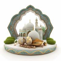 ilustração decoração ramadan kareem renderização 3d foto