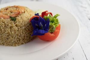 camarão decorativo arroz frito