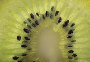 fatia de kiwi maduro fresco. fruta verde, vista de cima. metade de kiwi. comida saudável vegan ou vegetariana, conceito de dieta. vitamina C.