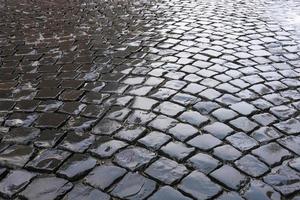 rua de paralelepípedos na cidade foto