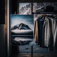 loja de fotos para roupas, loja de roupas em cabide na boutique da loja moderna