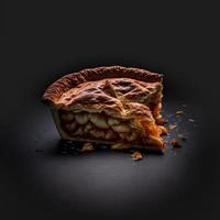 foto torta de maçã em fundo preto fotografia de comida