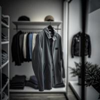 loja de fotos para roupas, loja de roupas em cabide na boutique da loja moderna