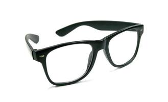 óculos pretos em branco foto