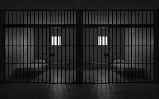 cela de prisão com luz da renderização window.3d foto
