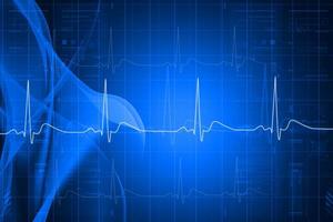ilustração digital da tela do monitor cardíaco com sinal de batimento normal foto