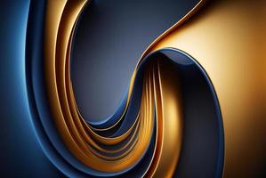 curvas minimalistas abstratas linhas azuis e douradas foto