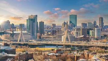 horizonte da cidade de boston paisagem urbana de massachusetts nos estados unidos foto