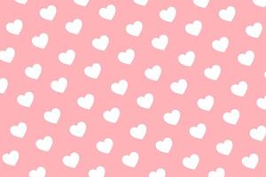 padrão de corações brancos em fundo rosa para cartão de dia dos namorados