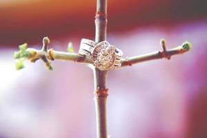 close-up do anel de casamento foto