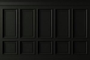 parede clássica com painéis de madeira preta vintage foto