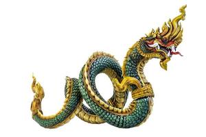 rei de naga, naka tailândia dragão ou rei serpente em fundo branco foto