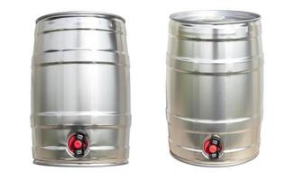 barril de cerveja isolado no fundo branco com traçado de recorte foto