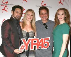 los angeles - 26 de março david lago, lauren woodland, christian leblanc, camryn grimes at the young and the restless comemoram 45º aniversário na cbs television city em 26 de março de 2018 em los angeles, ca foto