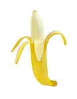 banana madura isolada no fundo branco, inclui traçado de recorte foto