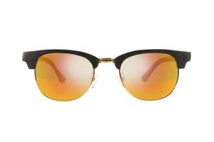 óculos escuros de armação escura com lentes laranja foto
