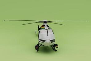 helicóptero, mínimo 3d Renderização em olivina cor fundo foto