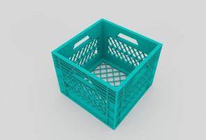 plástico cesta mínimo 3d Renderização em branco fundo foto