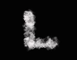 realista fumaça eu alfabeto espalhando em Sombrio fundo foto