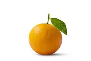 frutas laranjas com alto teor de vitamina ce folhas verdes, isoladas em um fundo branco com o traçado de recorte