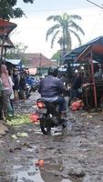 tradicional mercado atmosfera depois de pesado chuva foto