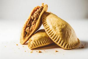 trazer uma toque do sofisticação para seu relacionado com comida projetos com nosso empanadas em uma branco fundo. mostruário a rico sabores e diversidade do latim americano cozinha foto