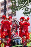 ho chi minh cidade, Vietnã - 6 fevereiro 2023 lunar Novo ano celebração - a Dragão dança, lindo colorida festivo figura. tet feriado fundo. chinês lunar Novo anos dia, Primavera festival. foto