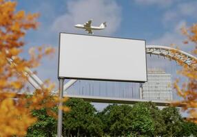 Outdoor em branco de maquete 3D na renderização do centro foto