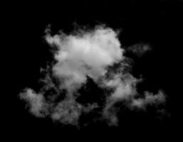 branco nuvem isolado em Preto fundo para Projeto elementos, texturizados fumaça foto