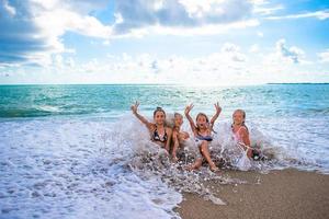 família período de férias para a de praia foto