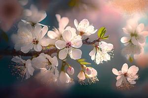 lindo cereja árvore com concurso flores surpreendente Primavera Flor foto