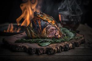 saboroso grelhado presunto jarrete Como regional prato Comida fotografia foto