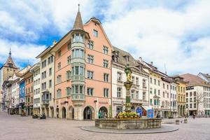 rua vordergasse em schaffhausen, suíça, 2018 foto